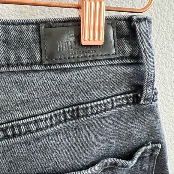 Hollister Ultra High Rise Dad Jeans Black Gray Patch Denim Jeans W26 L31 3R - Picture 7 of 8